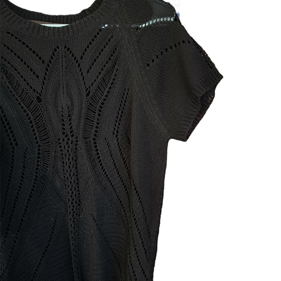 Vintage Womens Fever Brand Knitted Short Sleeve Round Neck Blouse Top Large - Picture 3 of 4